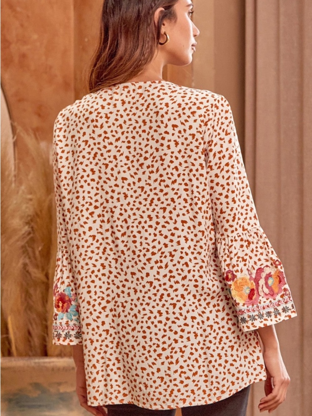 Savanna Jane Leopard-Print Tunic with Pink & Blue Embroidery - Picture 4 of 15
